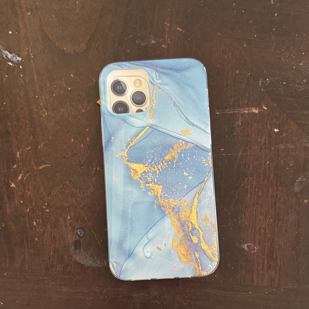 Blue Marble Gold Accent Phone Case for iPhone